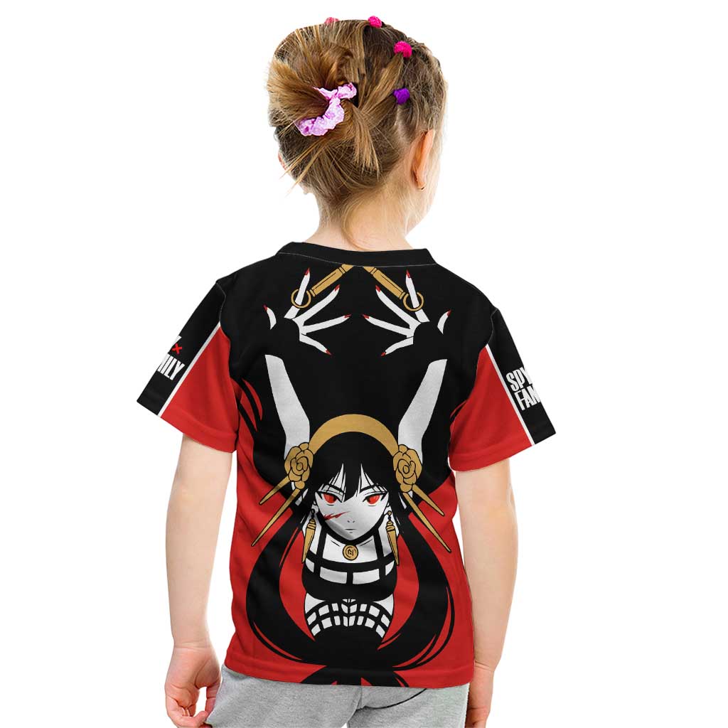 Spy x Family Yor Forger Kid T Shirt with Assassin Outfit and Red Black Anime Design - The Mazicc