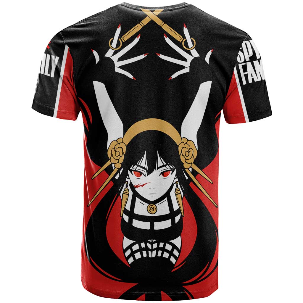 Spy x Family Yor Forger T Shirt with Assassin Outfit and Red Black Anime Design - The Mazicc