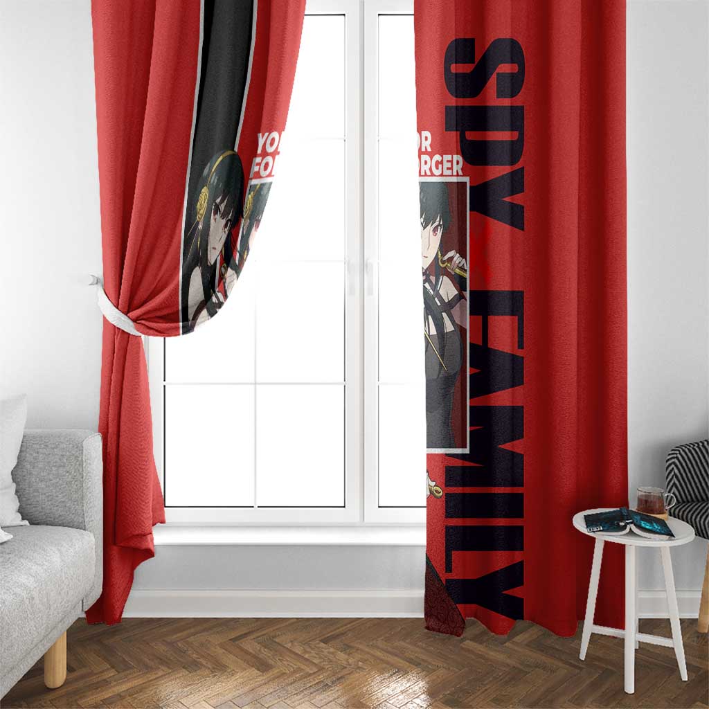 Spy x Family Yor Forger Window Curtain with Assassin Outfit and Red Black Anime Design - The Mazicc