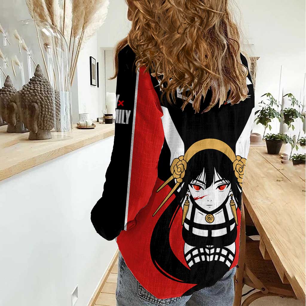 Spy x Family Yor Forger Women Casual Shirt with Assassin Outfit and Red Black Anime Design - The Mazicc