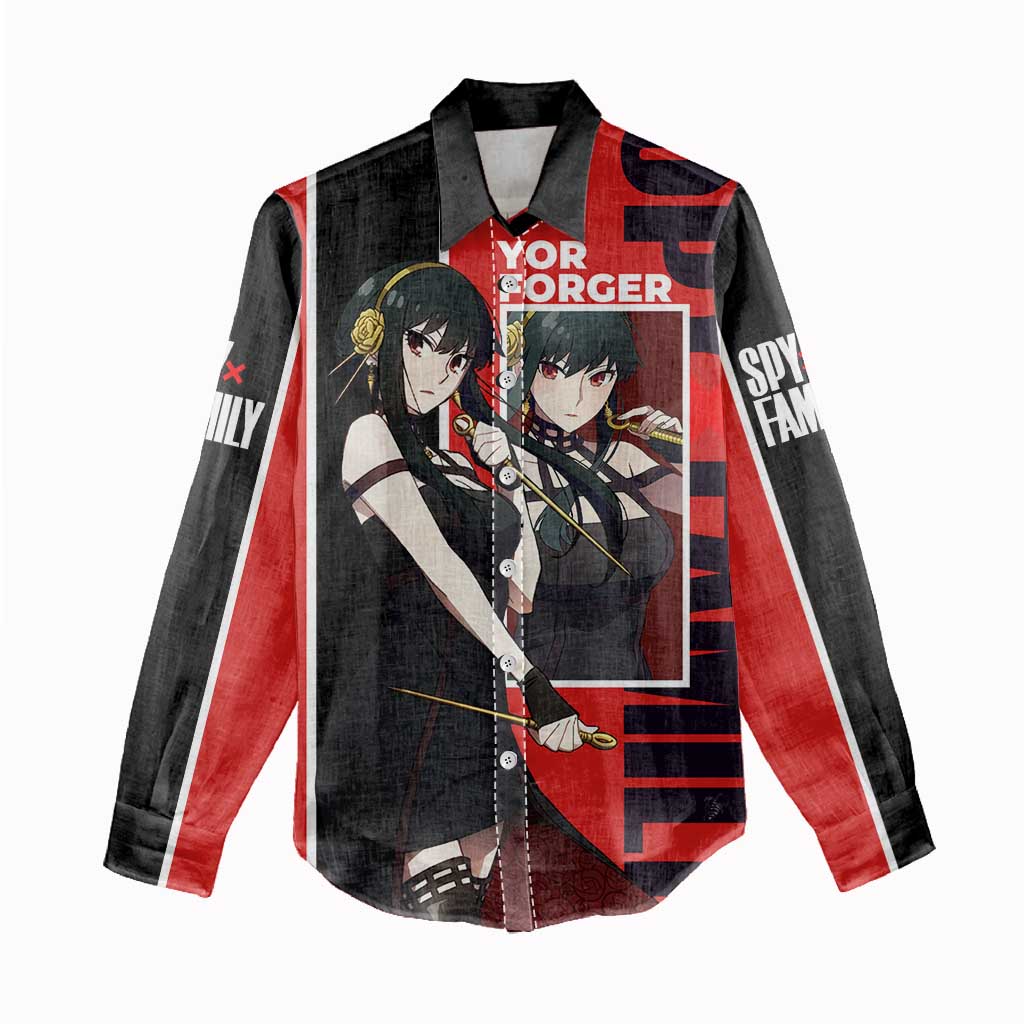 Spy x Family Yor Forger Women Casual Shirt with Assassin Outfit and Red Black Anime Design - The Mazicc