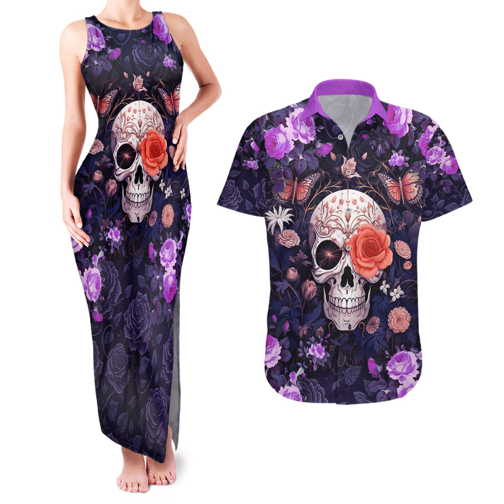 warning-this-tattooed-give-does-not-play-well-with-stupid-people-couples-matching-tank-maxi-dress-and-hawaiian-shirt