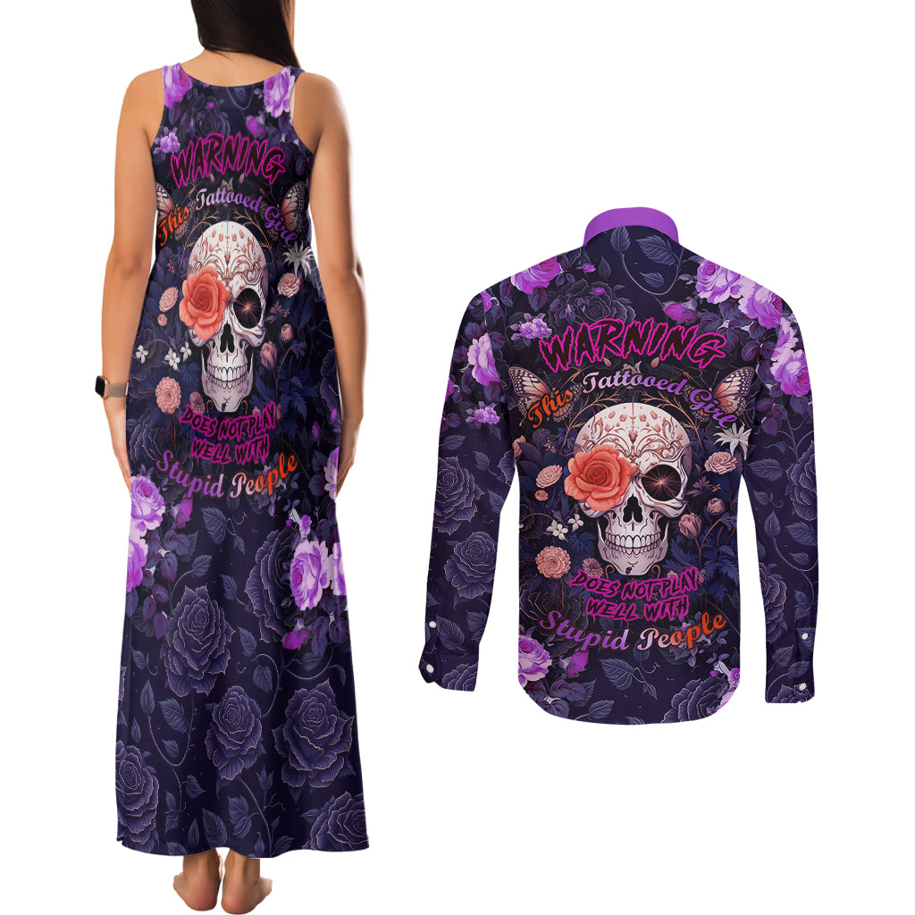 warning-this-tattooed-give-does-not-play-well-with-stupid-people-couples-matching-tank-maxi-dress-and-long-sleeve-button-shirts