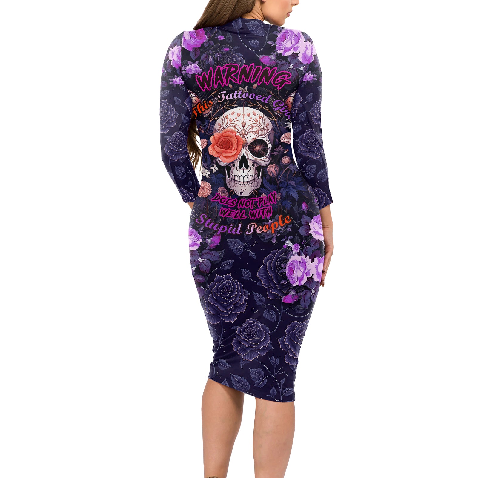 warning-this-tattooed-give-does-not-play-well-with-stupid-people-long-sleeve-bodycon-dress