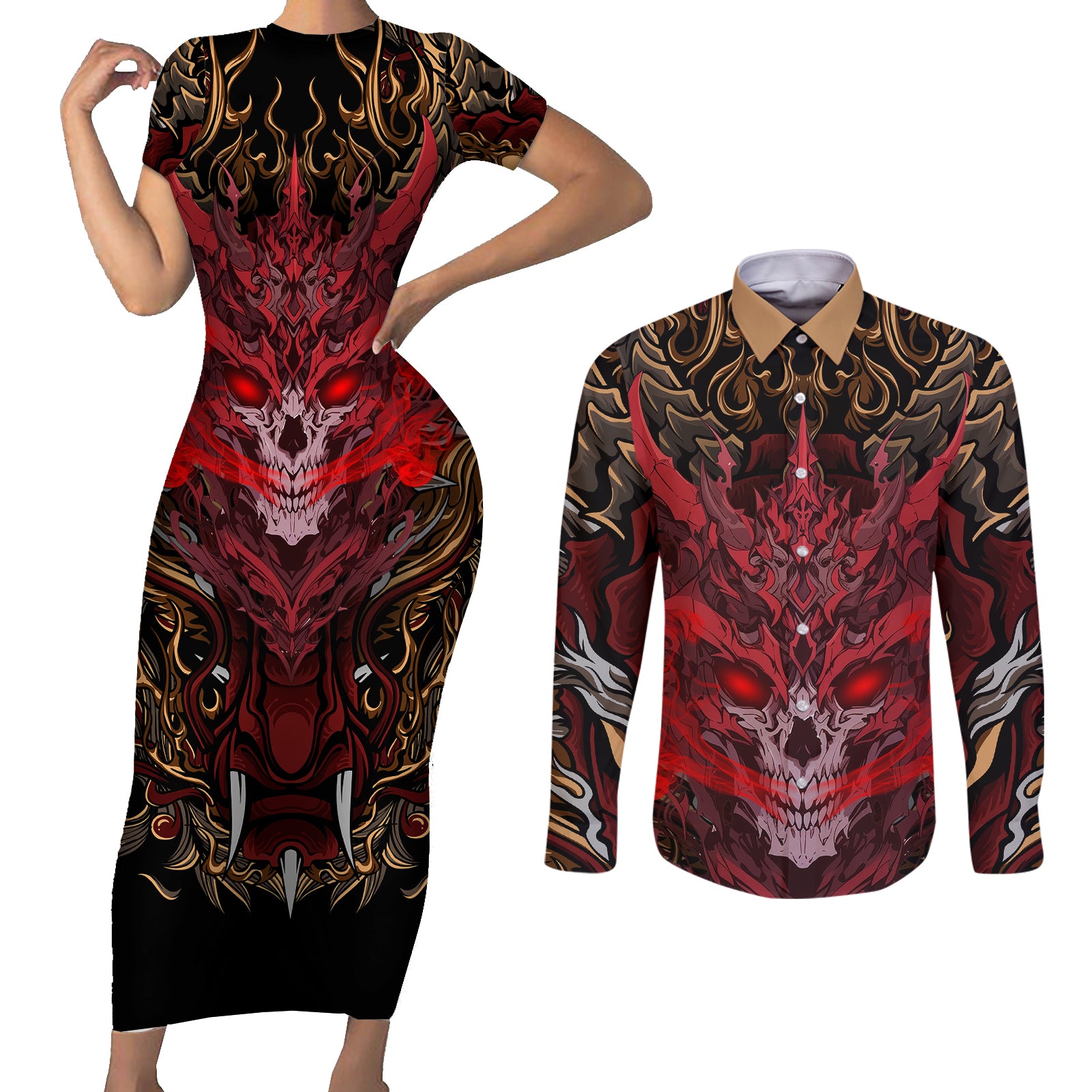 if-i-stand-alone-i-know-im-with-someone-i-can-trust-couples-matching-short-sleeve-bodycon-dress-and-long-sleeve-button-shirts