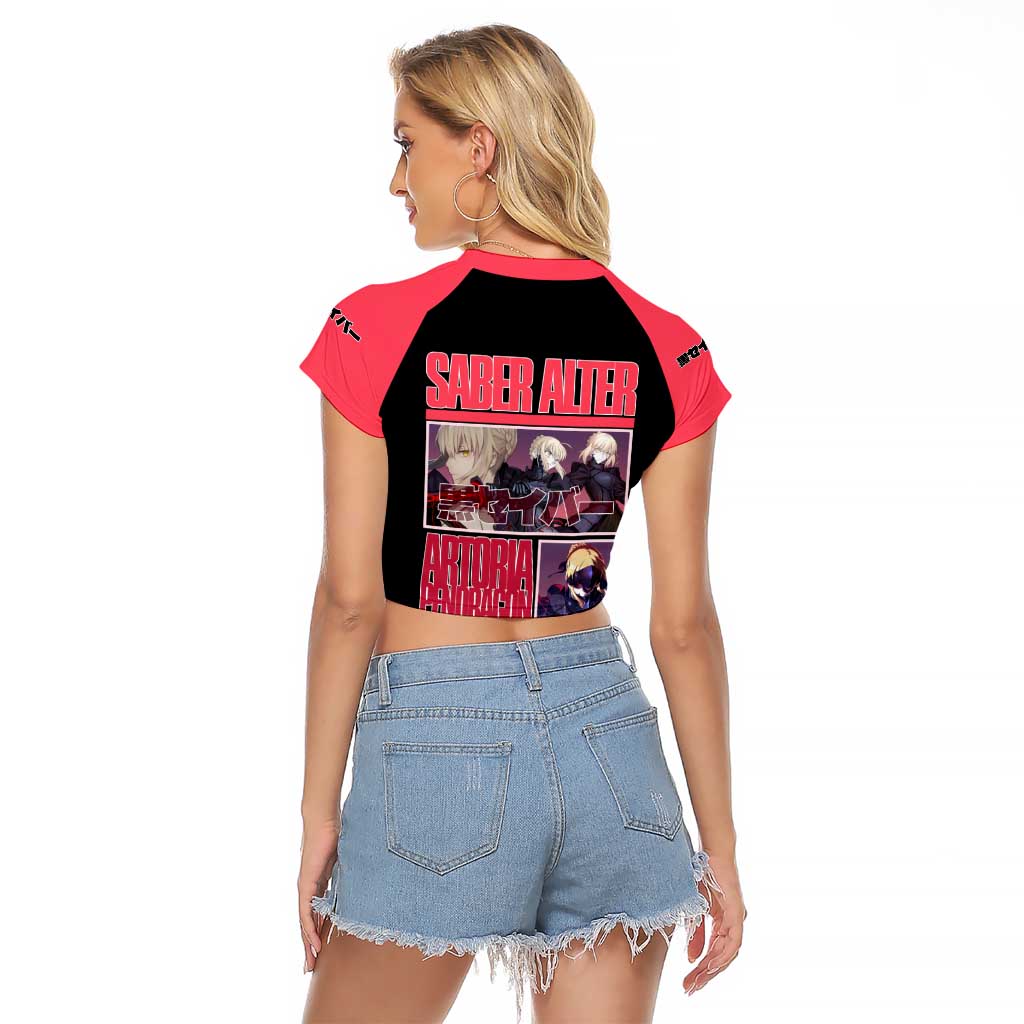 Saber Alter Fate Stay Night Heaven’s Feel Raglan Cropped T Shirt Anime Style