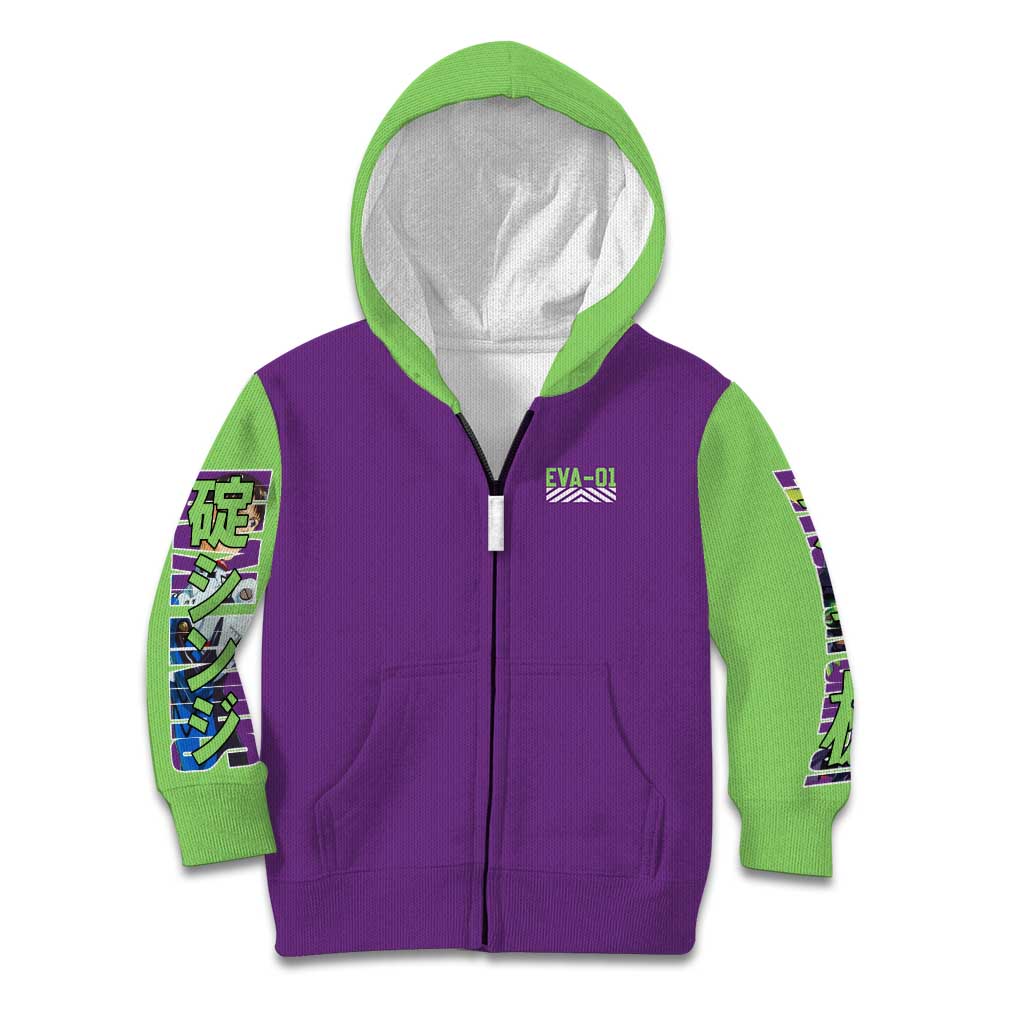 Shinji Ikari x Eva 01 Neon Genesis Evangelion Kid Hoodie Anime Style