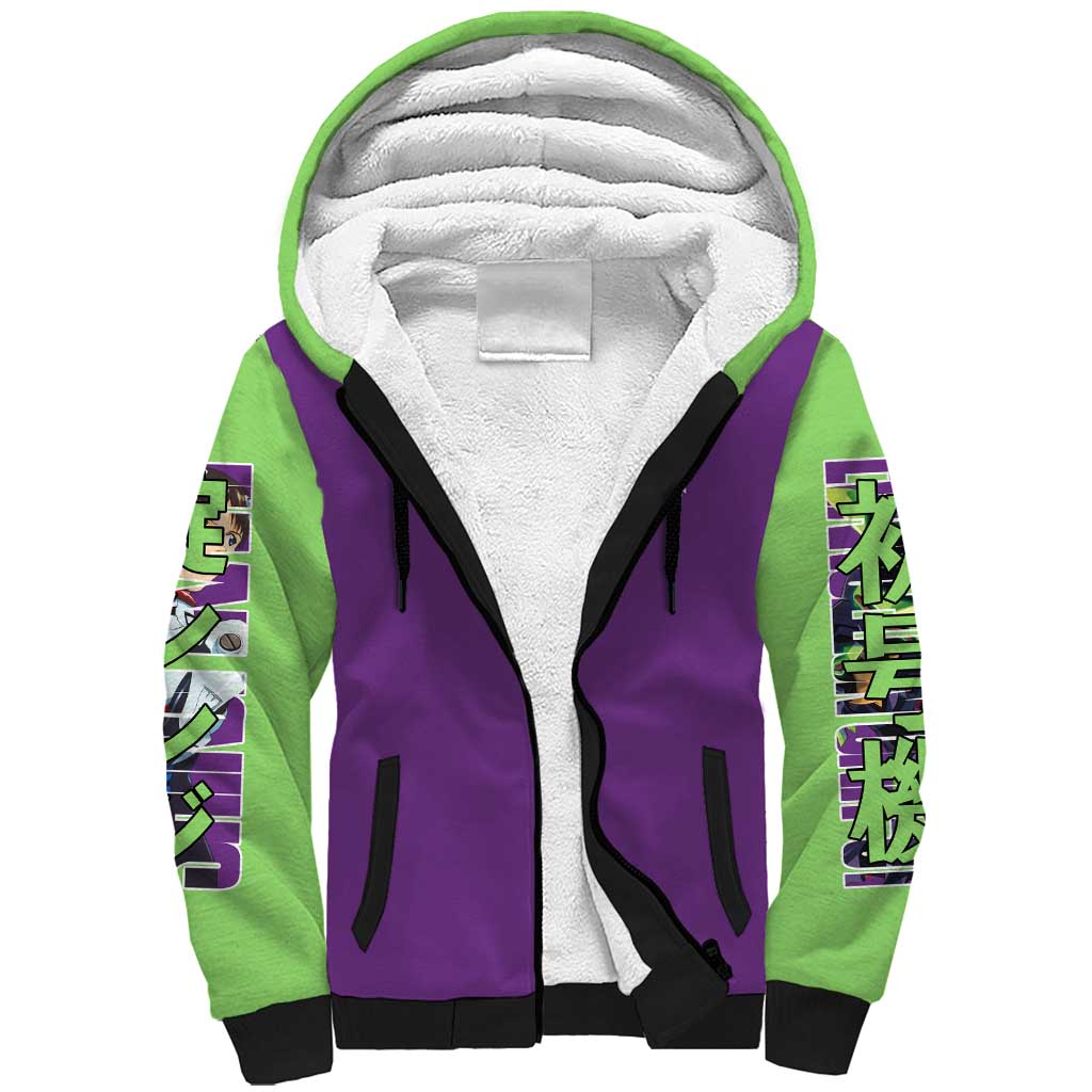 Shinji Ikari x Eva 01 Neon Genesis Evangelion Sherpa Hoodie Anime Style