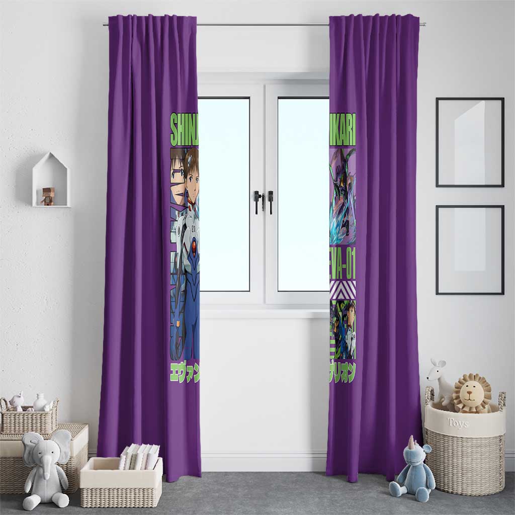 Shinji Ikari x Eva 01 Neon Genesis Evangelion Window Curtain Anime Style