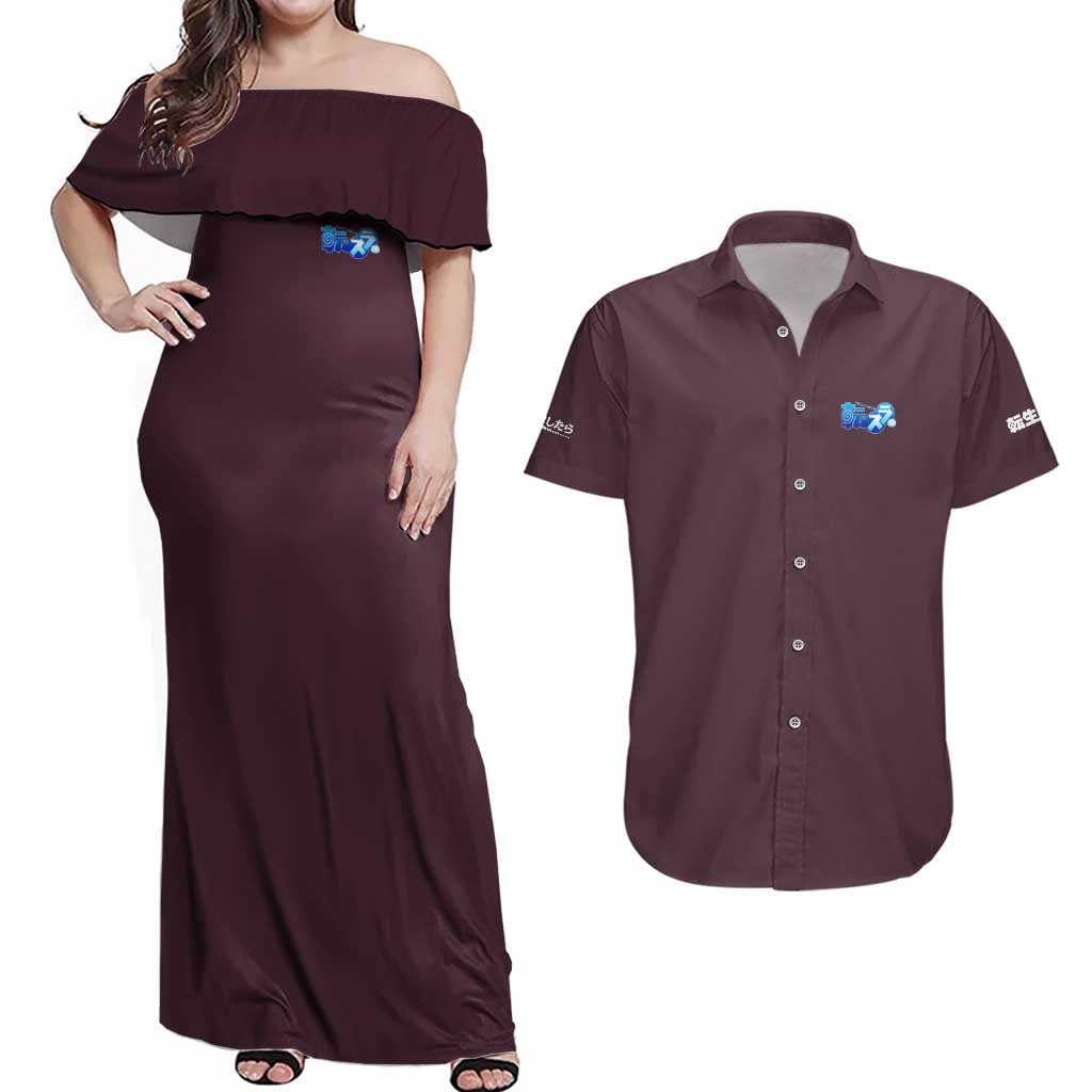 Milim Nava That Time I Got Reincarnated as a Slime Couples Matching Off Shoulder Maxi Dress and Hawaiian Shirt Anime Style