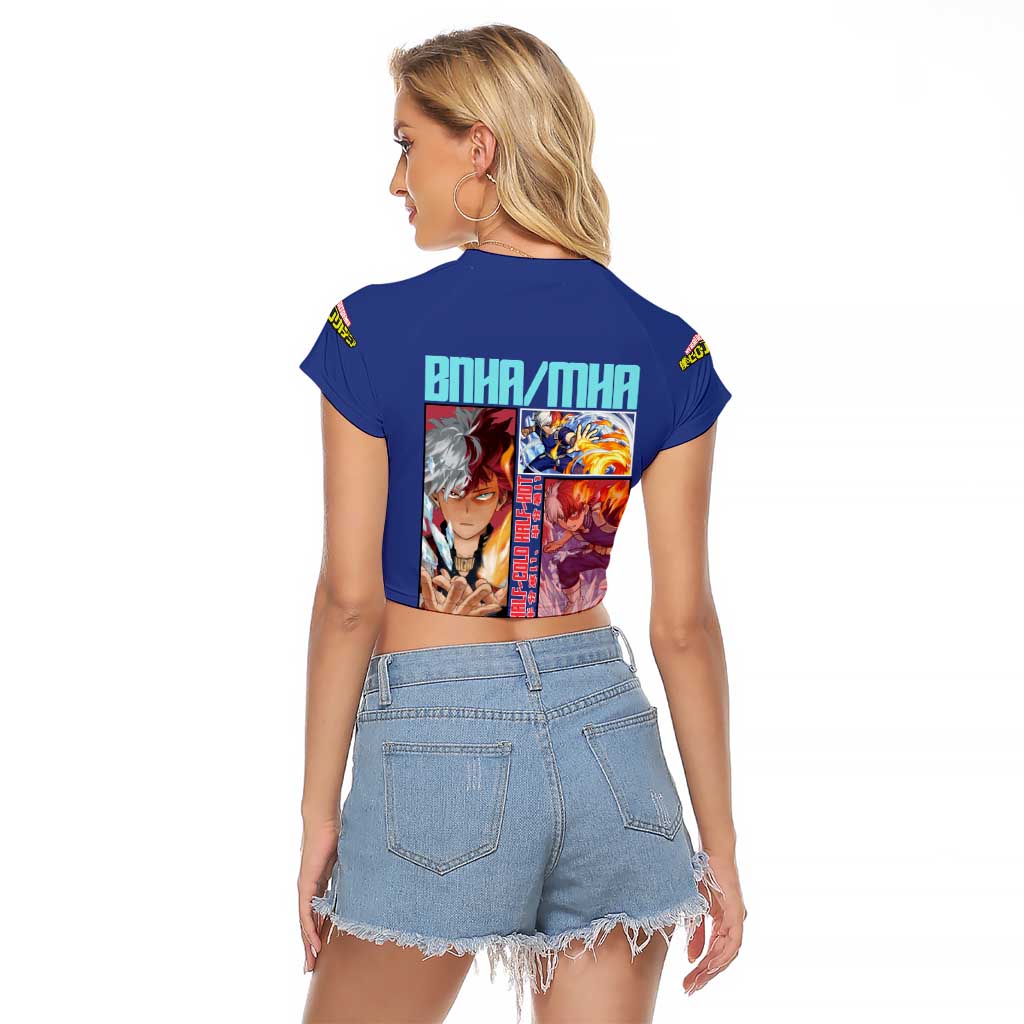 Todoroki Shoto My Hero Academia Raglan Cropped T Shirt Anime Style