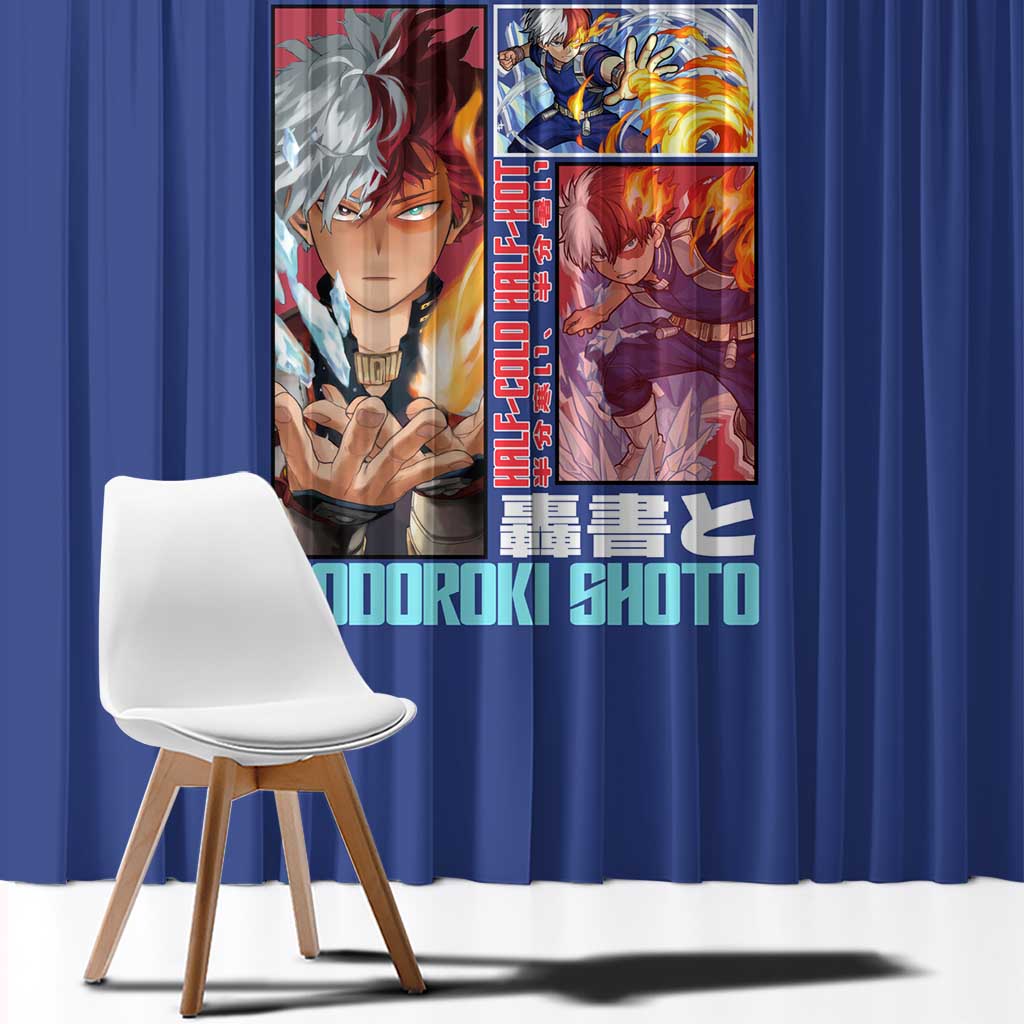 Todoroki Shoto My Hero Academia Window Curtain Anime Style