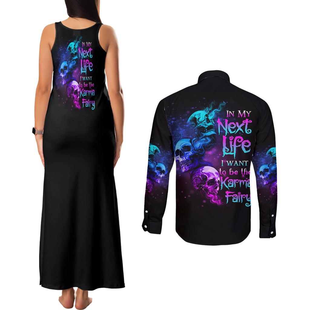 karma-fairy-three-skulls-couples-matching-tank-maxi-dress-and-long-sleeve-button-shirt