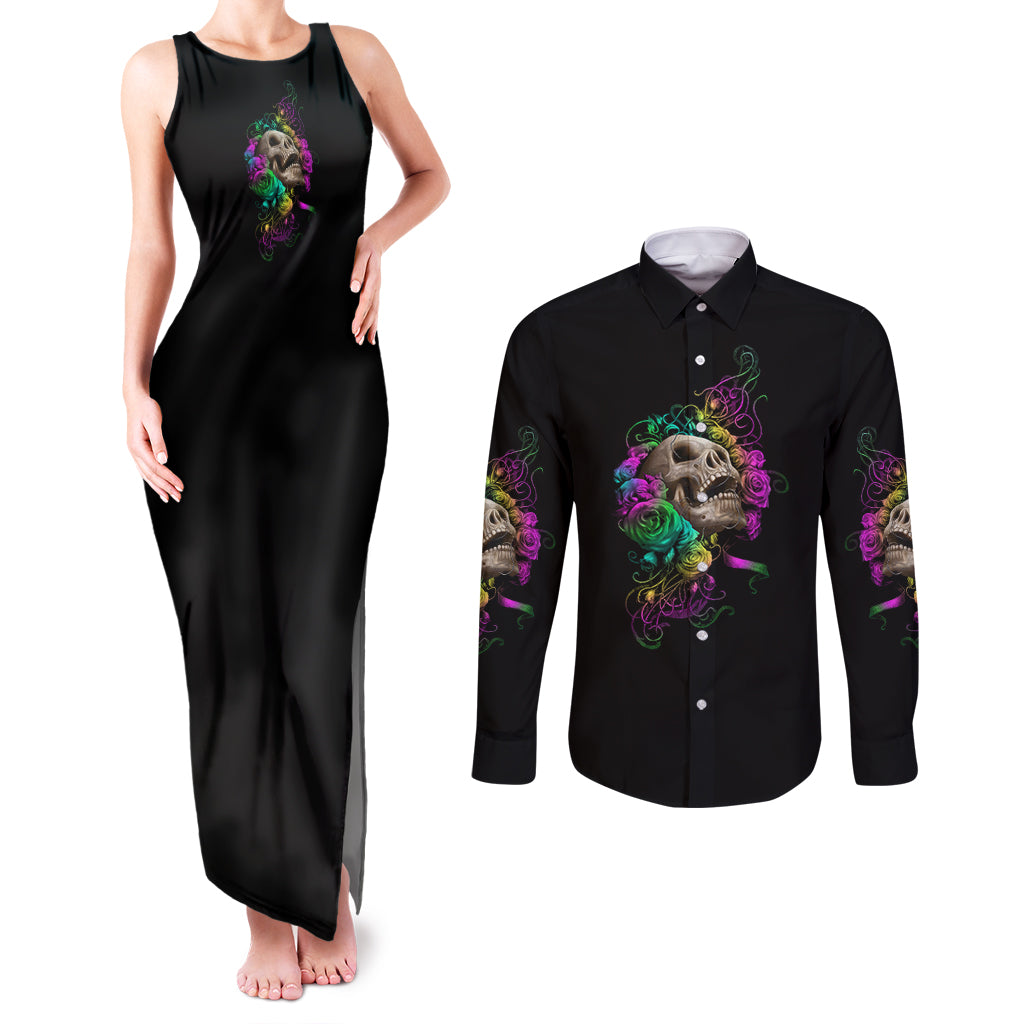 i-am-the-storm-tie-dye-rose-skull-couples-matching-tank-maxi-dress-and-long-sleeve-button-shirt
