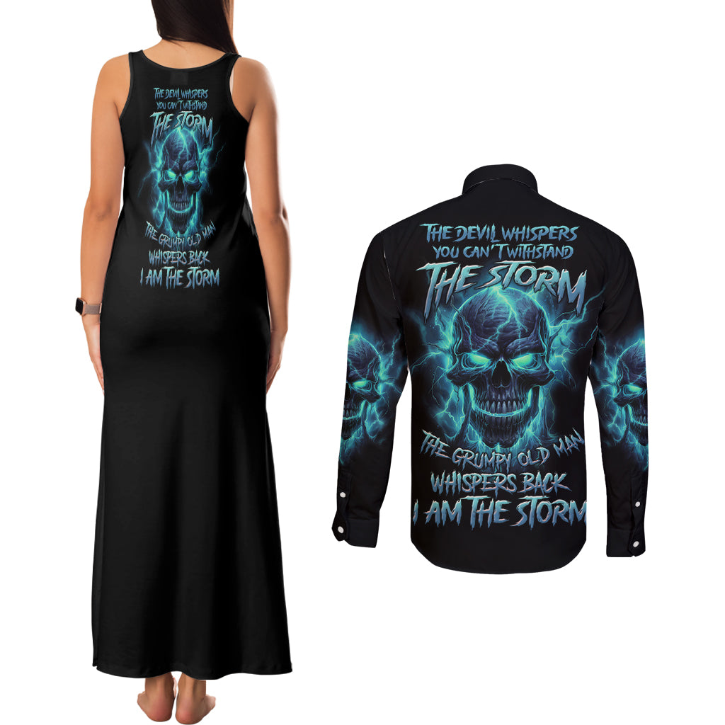 i-am-the-storm-grumpy-old-man-couples-matching-tank-maxi-dress-and-long-sleeve-button-shirt