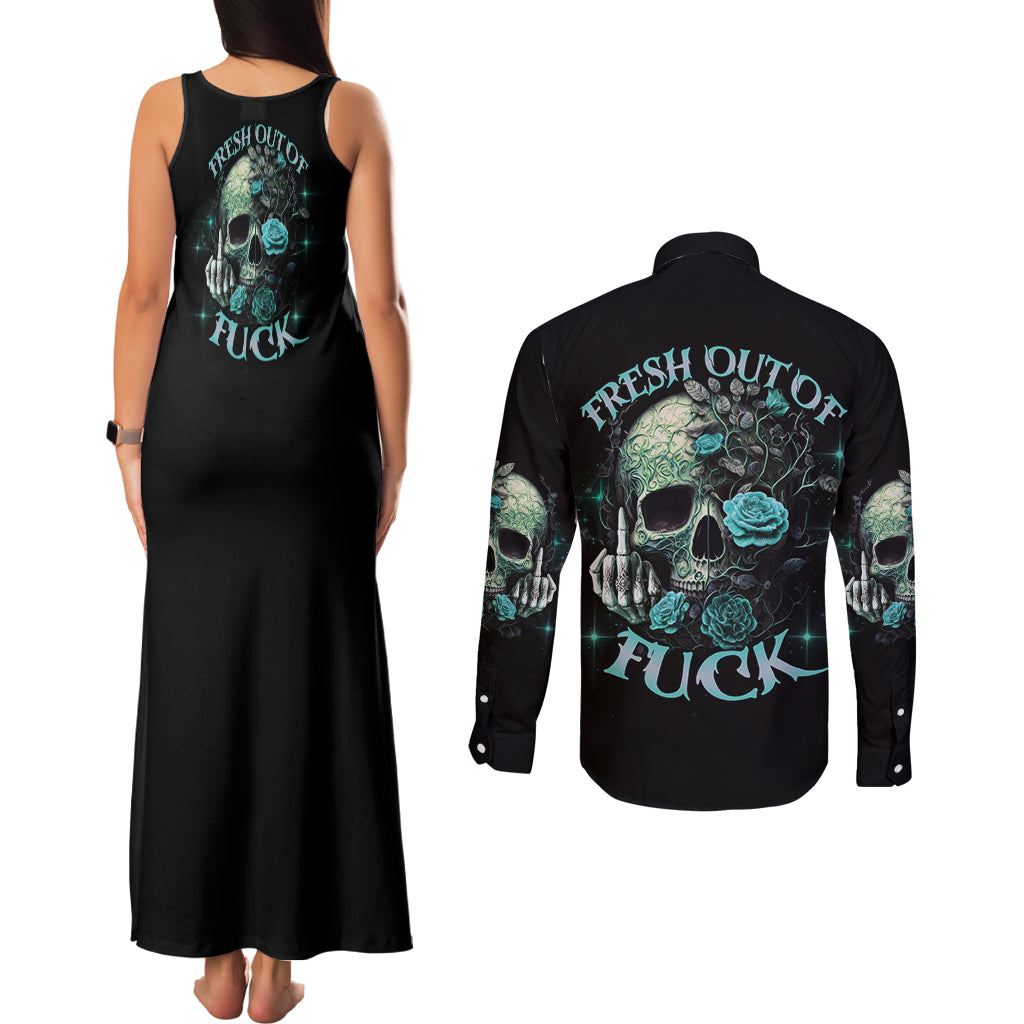 fresh-out-of-f-skull-rose-couples-matching-tank-maxi-dress-and-long-sleeve-button-shirt
