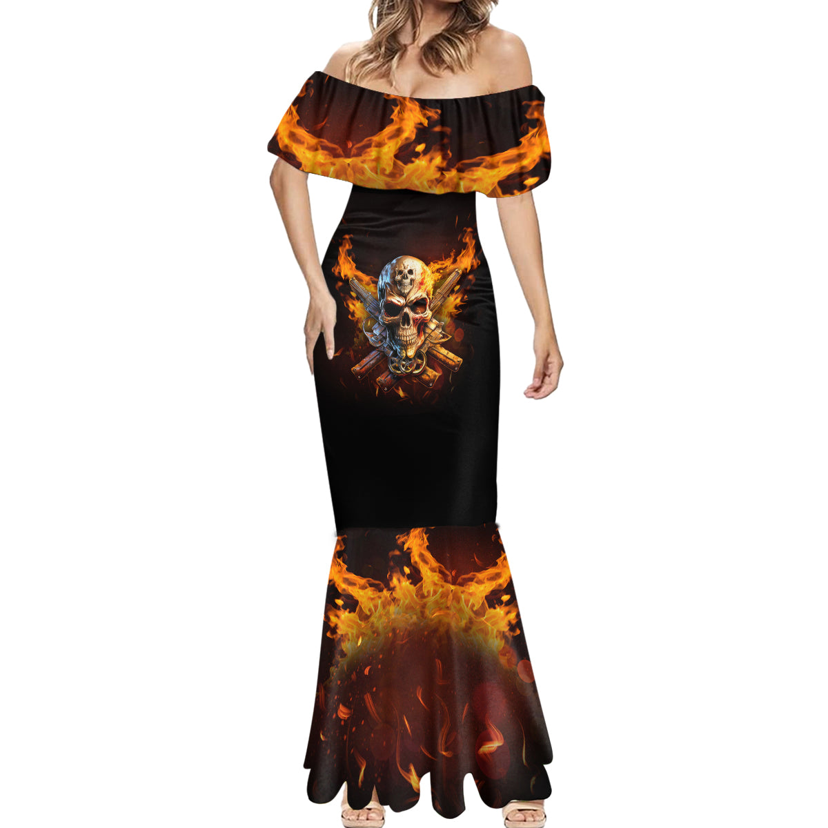 your-first-mistake-fire-skull-mermaid-dress