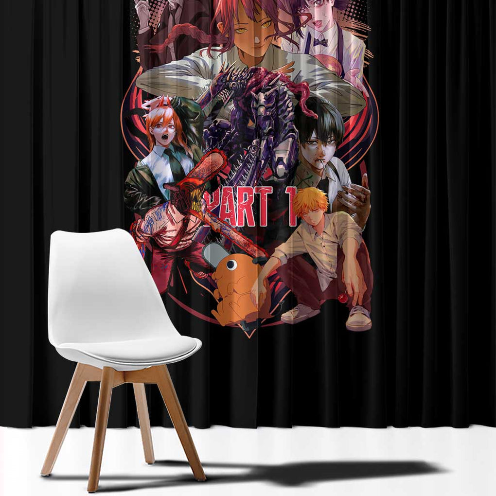 Chainsaw Man Part 1 Window Curtain Japan Anime Style