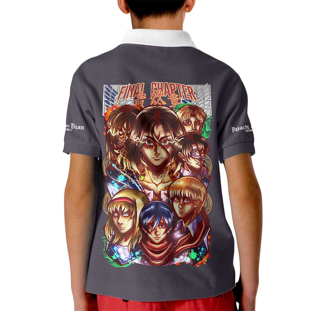 Final Chapter Attack on Titan Kid Polo Shirt Japan Anime Style