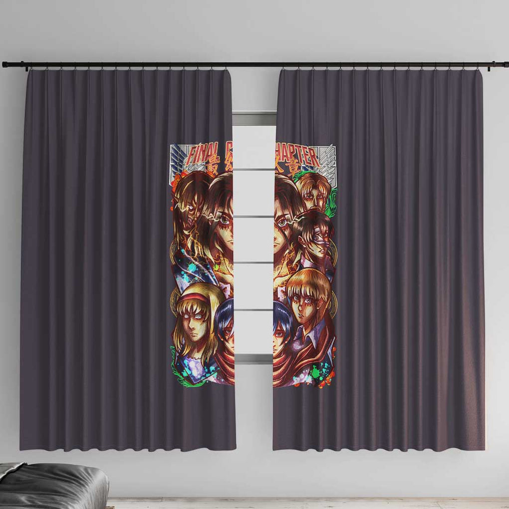 Final Chapter Attack on Titan Window Curtain Japan Anime Style