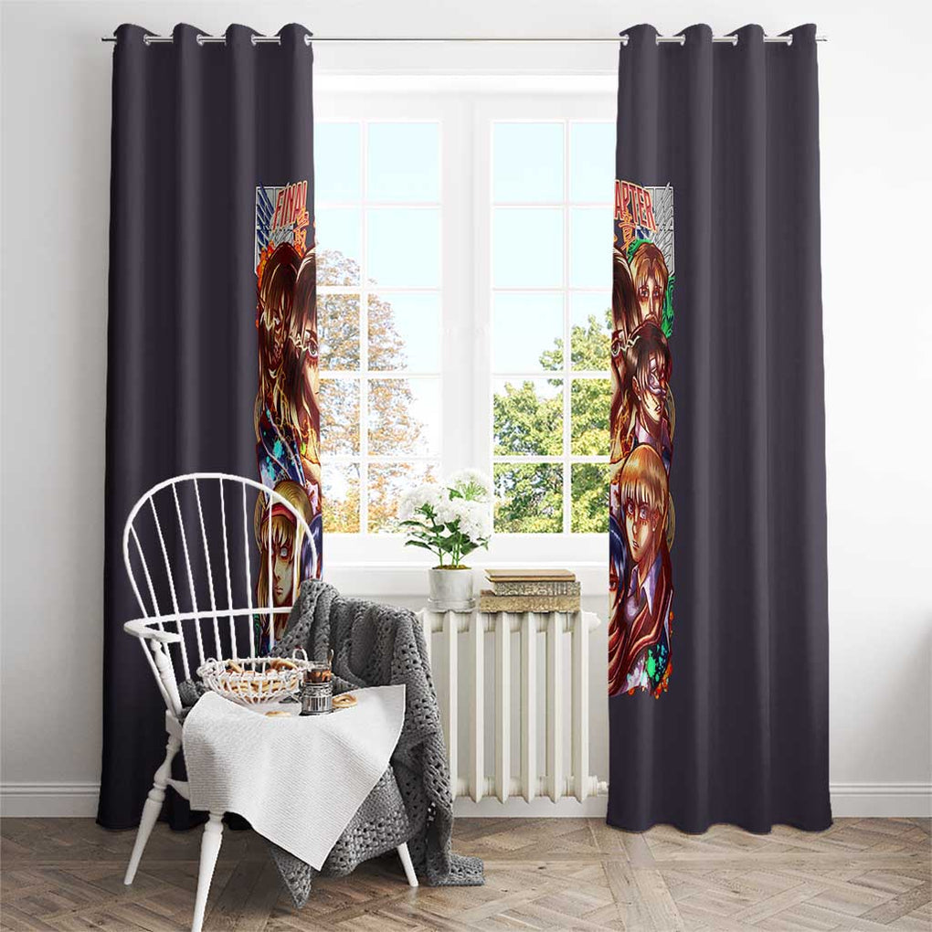 Final Chapter Attack on Titan Window Curtain Japan Anime Style