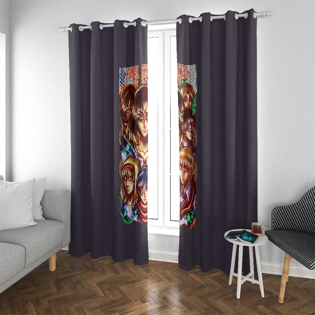Final Chapter Attack on Titan Window Curtain Japan Anime Style