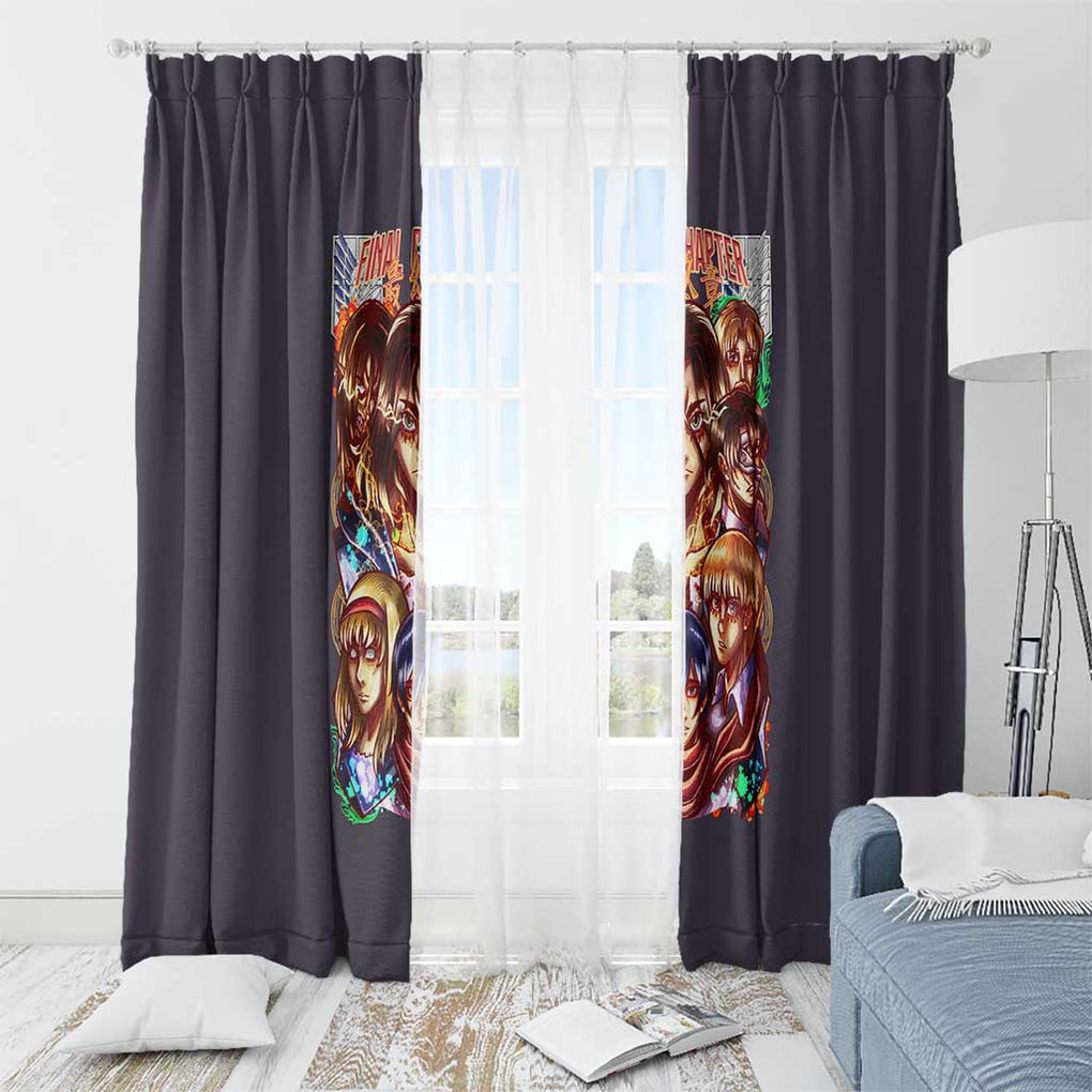 Final Chapter Attack on Titan Window Curtain Japan Anime Style