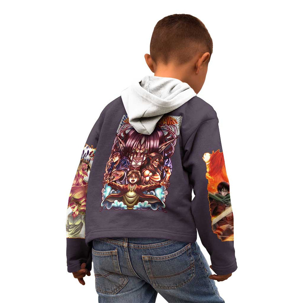 Eren Yeager Story Attack on Titan Kid Hoodie Japan Anime Style