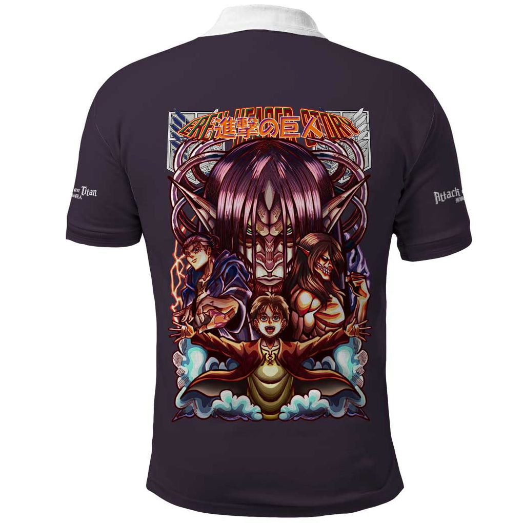 Eren Yeager Story Attack on Titan Polo Shirt Japan Anime Style