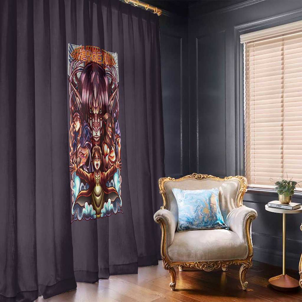 Eren Yeager Story Attack on Titan Window Curtain Japan Anime Style
