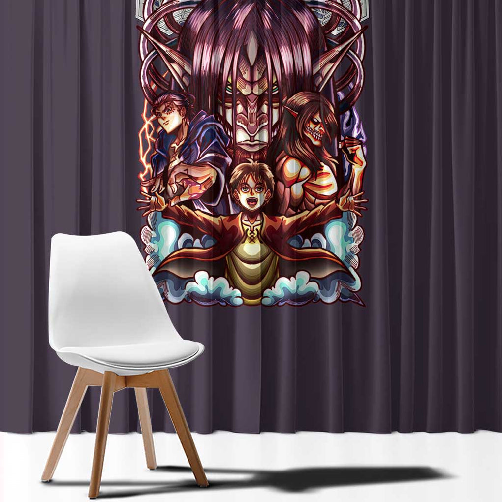 Eren Yeager Story Attack on Titan Window Curtain Japan Anime Style
