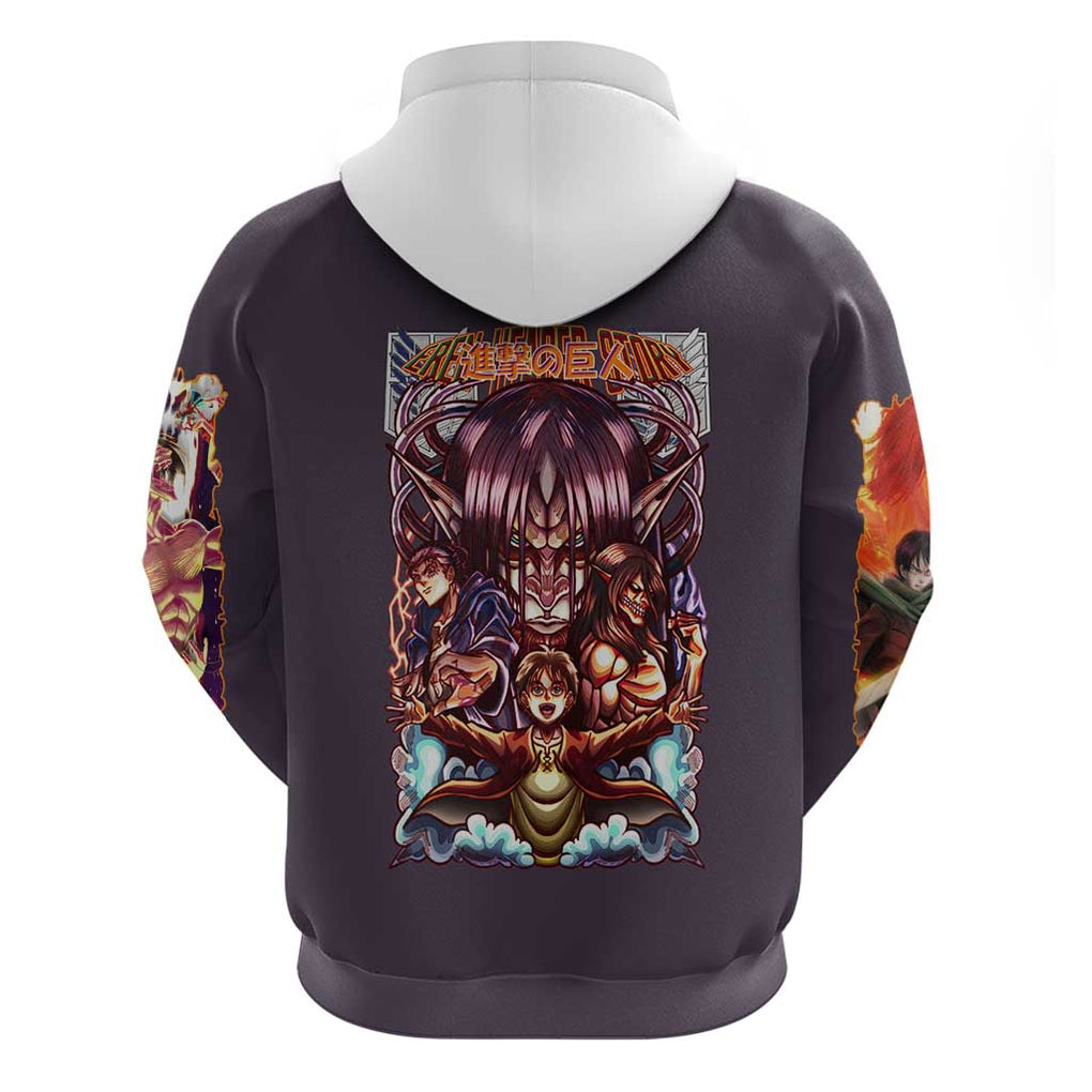 Eren Yeager Story Attack on Titan Zip Hoodie Japan Anime Style