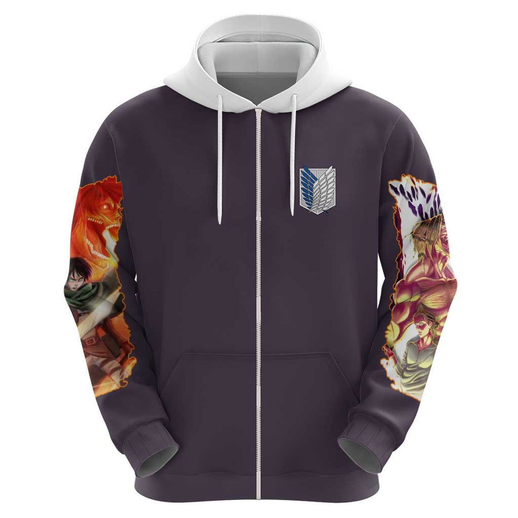 Eren Yeager Story Attack on Titan Zip Hoodie Japan Anime Style