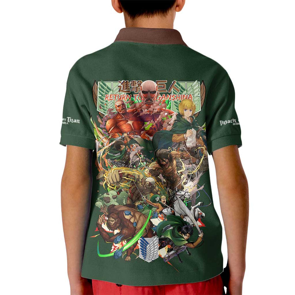 Return to Shiganshina Attack on Titan Kid Polo Shirt Japan Anime Style