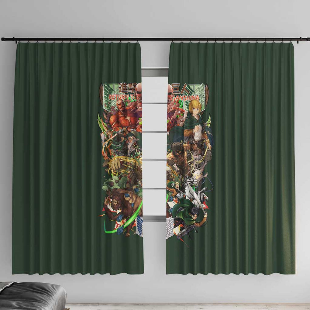Return to Shiganshina Attack on Titan Window Curtain Japan Anime Style