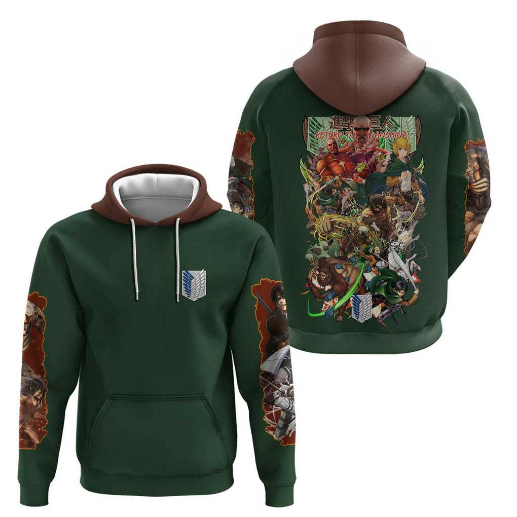 Return to Shiganshina Attack on Titan Zip Hoodie Japan Anime Style