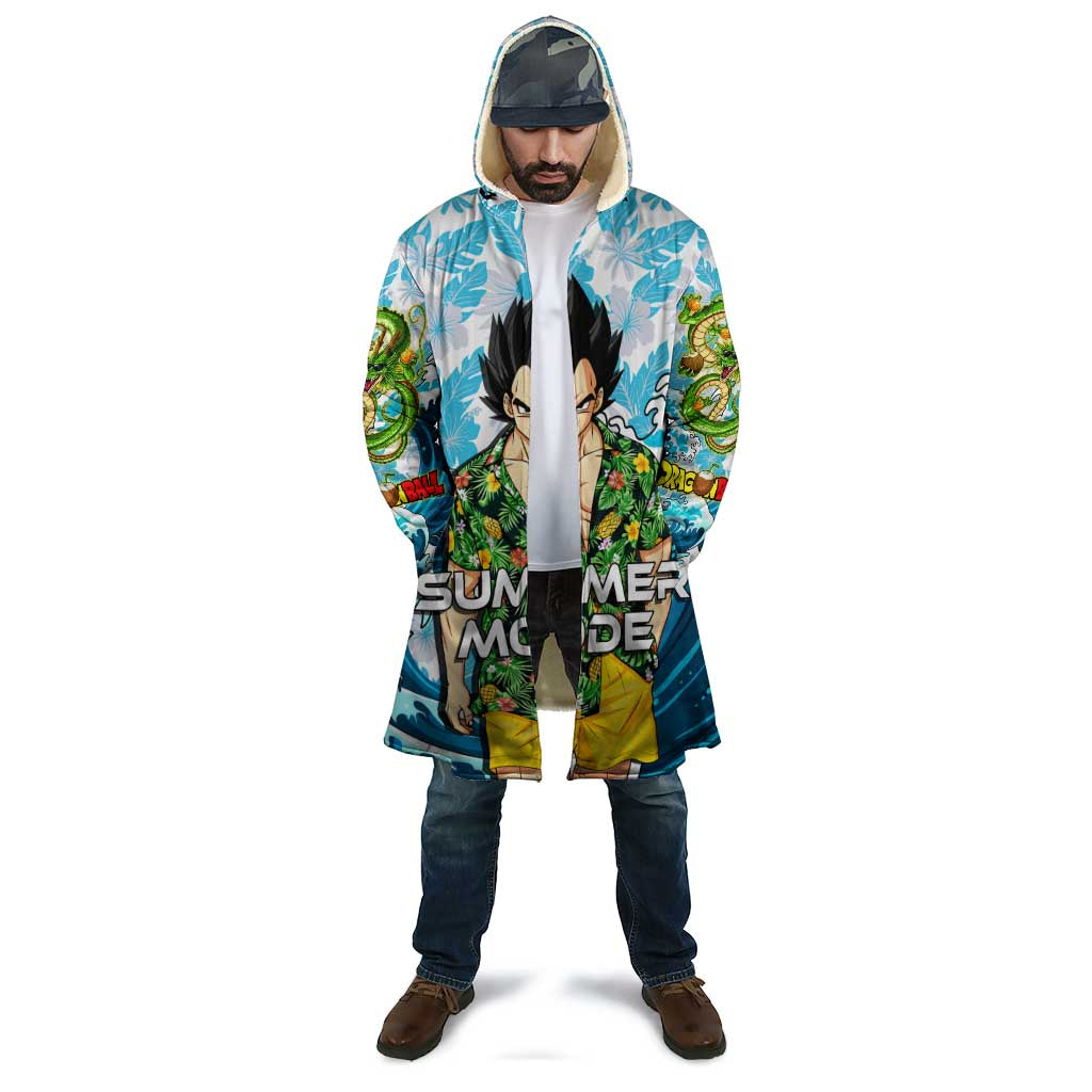 Vegeta Dragon Ball Summer Theme Cloak with Hawaiian Shirt Sunglasses Shenron and Ocean Wave Background - The Mazicc