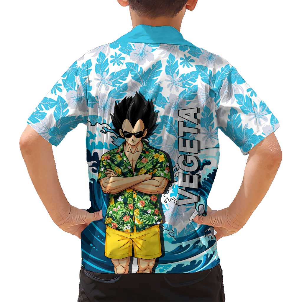 Vegeta Dragon Ball Summer Theme Hawaiian Shirt with Hawaiian Shirt Sunglasses Shenron and Ocean Wave Background - The Mazicc