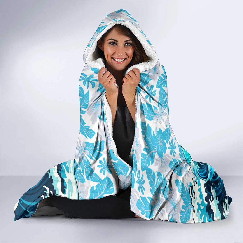 Vegeta Dragon Ball Summer Theme Hooded Blanket with Hawaiian Shirt Sunglasses Shenron and Ocean Wave Background - The Mazicc