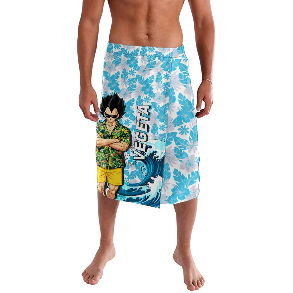 Vegeta Dragon Ball Summer Theme Lavalava with Hawaiian Shirt Sunglasses Shenron and Ocean Wave Background - The Mazicc
