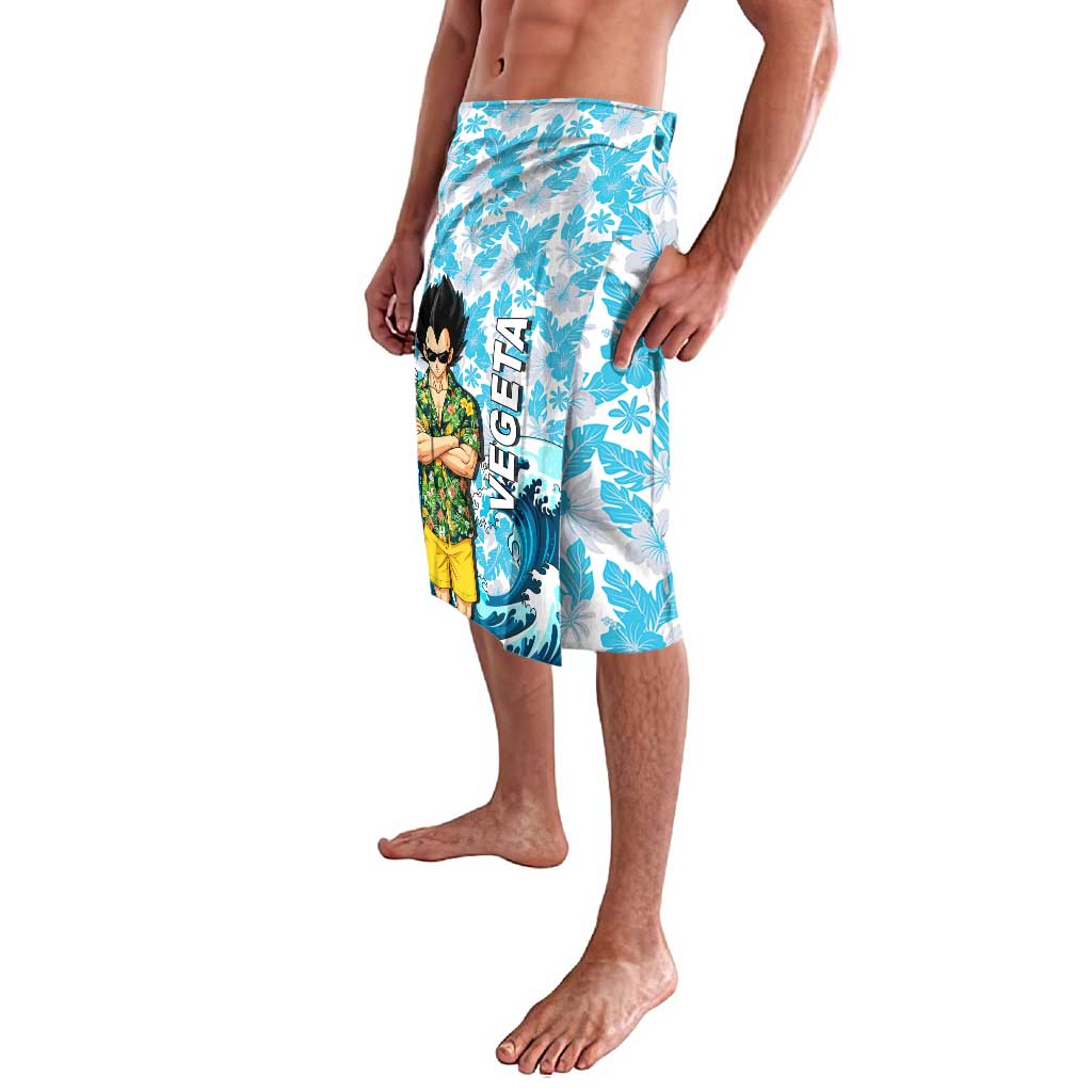 Vegeta Dragon Ball Summer Theme Lavalava with Hawaiian Shirt Sunglasses Shenron and Ocean Wave Background - The Mazicc