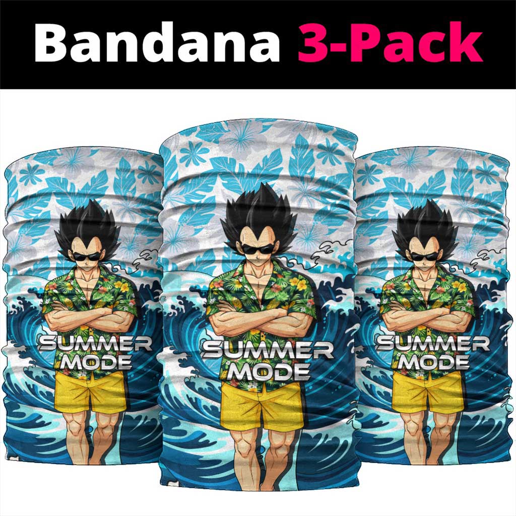 Vegeta Dragon Ball Summer Theme Neck Gaiter with Hawaiian Shirt Sunglasses Shenron and Ocean Wave Background - The Mazicc