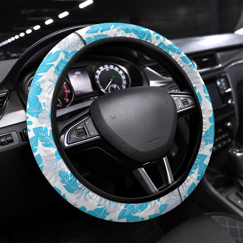 Vegeta Dragon Ball Summer Theme Steering Wheel Cover with Hawaiian Shirt Sunglasses Shenron and Ocean Wave Background - The Mazicc