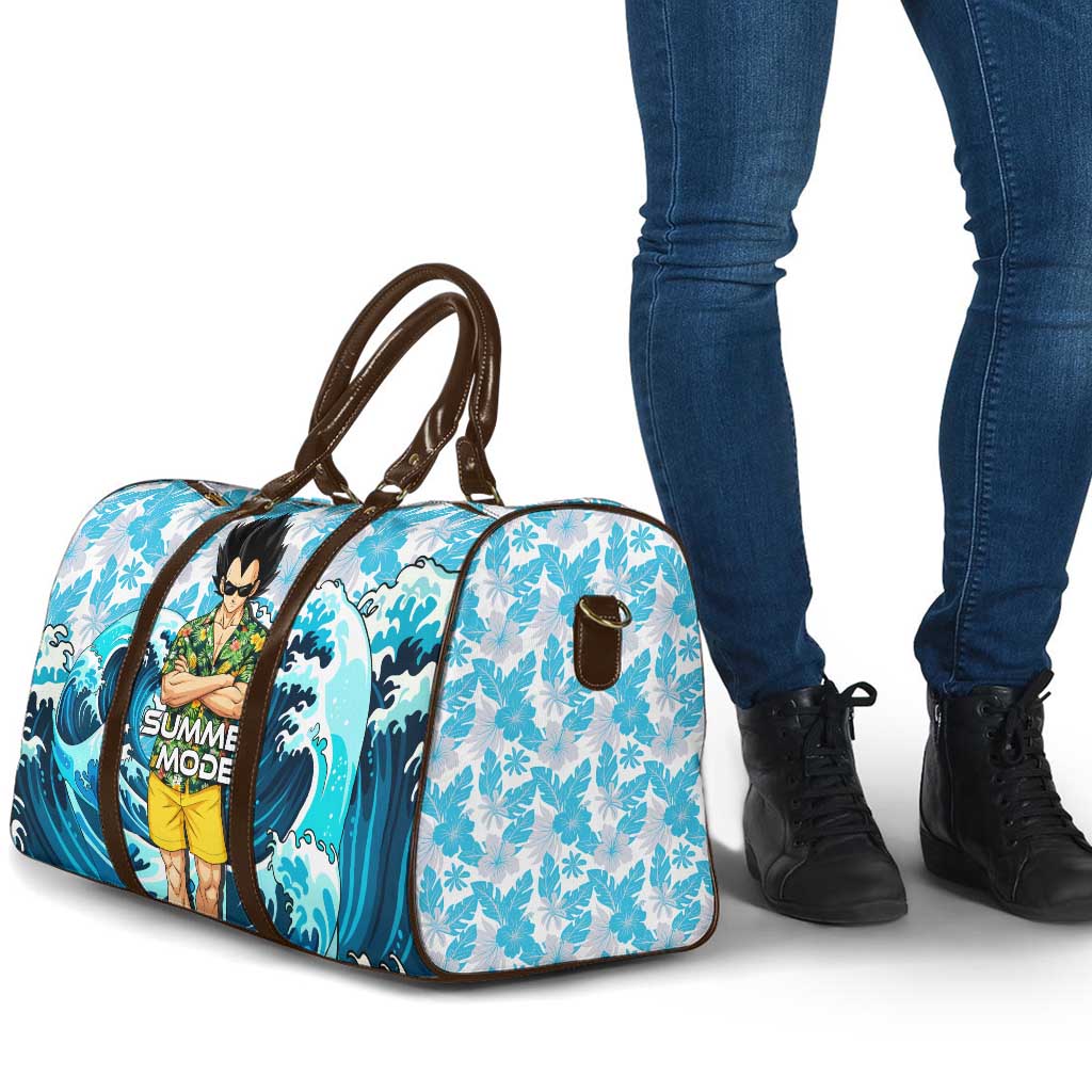 Vegeta Dragon Ball Summer Theme Travel Bag with Hawaiian Shirt Sunglasses Shenron and Ocean Wave Background - The Mazicc