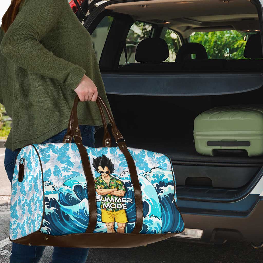 Vegeta Dragon Ball Summer Theme Travel Bag with Hawaiian Shirt Sunglasses Shenron and Ocean Wave Background - The Mazicc