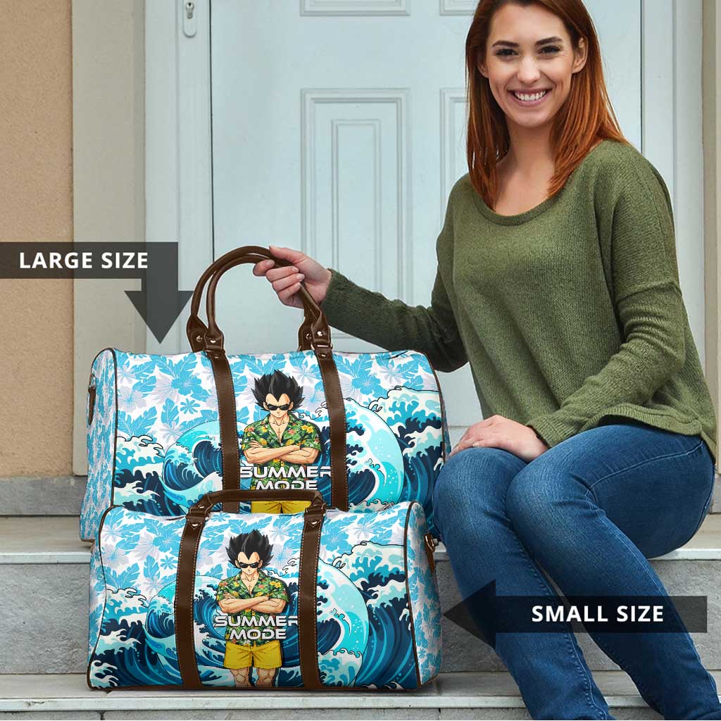 Vegeta Dragon Ball Summer Theme Travel Bag with Hawaiian Shirt Sunglasses Shenron and Ocean Wave Background - The Mazicc