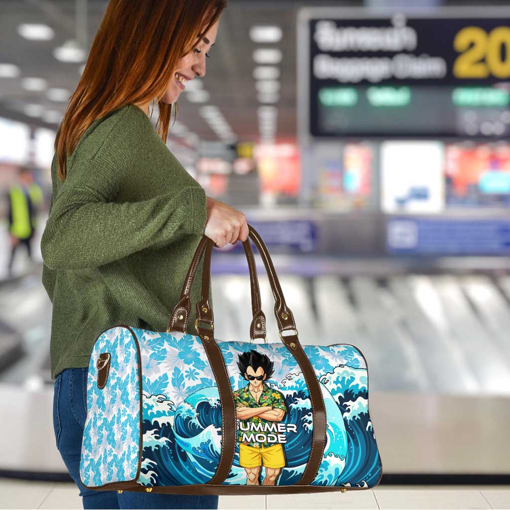 Vegeta Dragon Ball Summer Theme Travel Bag with Hawaiian Shirt Sunglasses Shenron and Ocean Wave Background - The Mazicc
