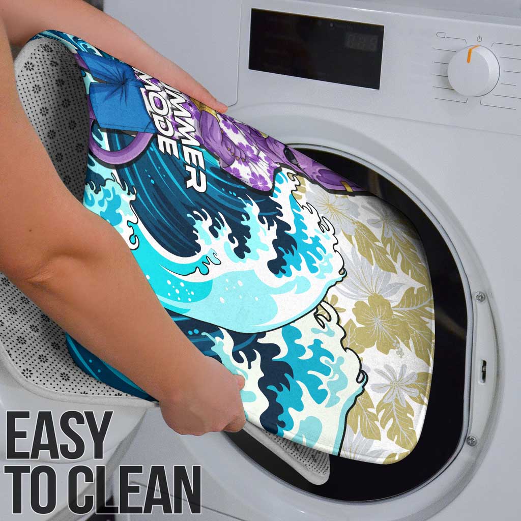 Beerus Dragon Ball Summer Theme Bathroom Set with Floral Shirt Sunglasses Shenron and Ocean Wave Background - The Mazicc