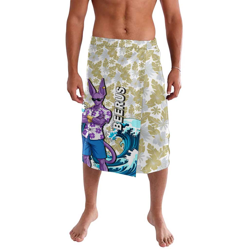 Beerus Dragon Ball Summer Theme Lavalava with Floral Shirt Sunglasses Shenron and Ocean Wave Background - The Mazicc
