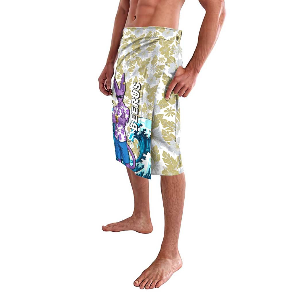 Beerus Dragon Ball Summer Theme Lavalava with Floral Shirt Sunglasses Shenron and Ocean Wave Background - The Mazicc